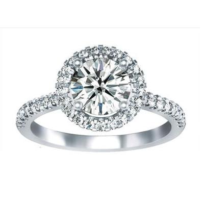 Amy Beth - Halo Engagement Ring - Item #CH-SS1134-14KW Image