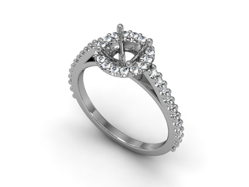 Custon Halo Engagement Ring Image